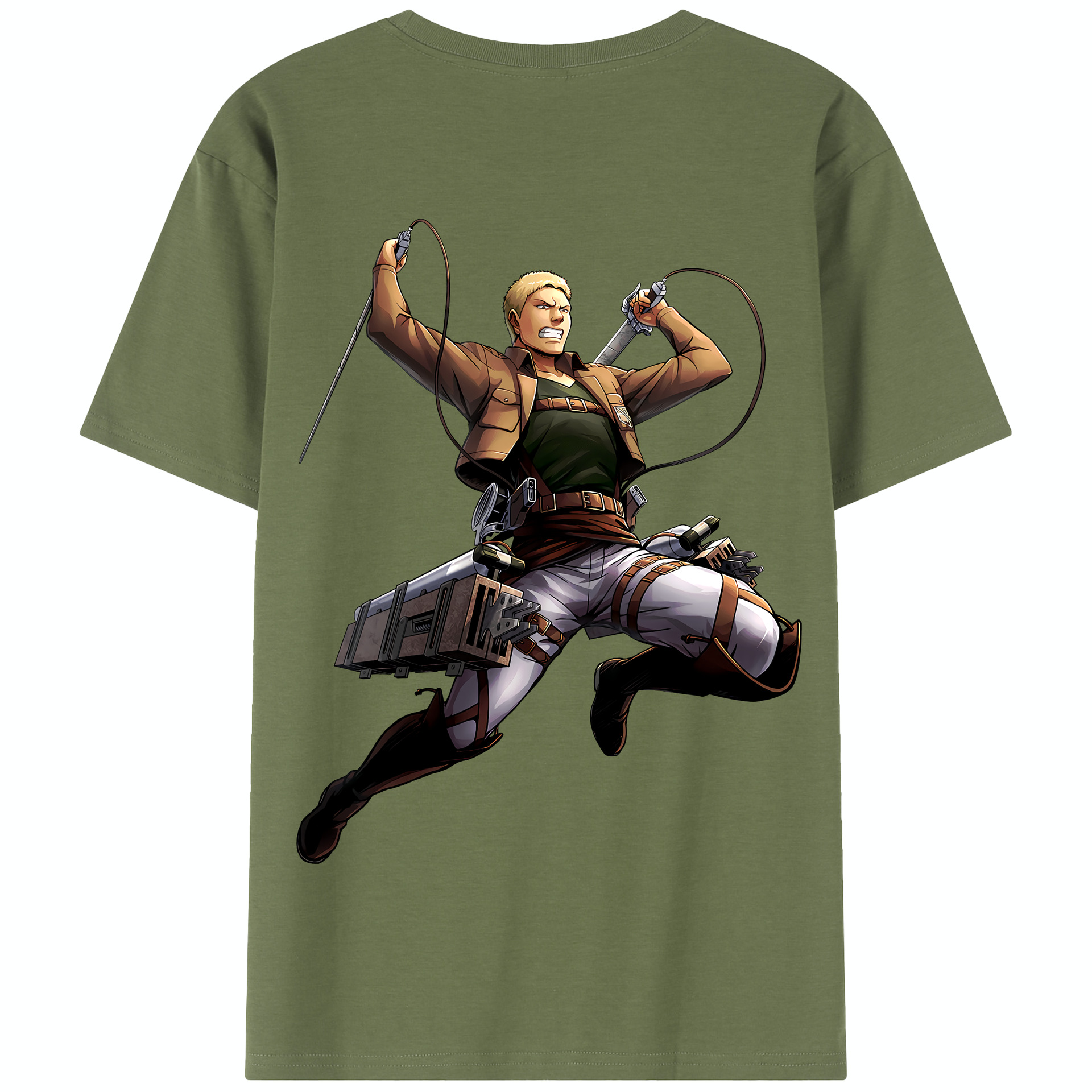 （画像用） 進撃の巨人 ライナー・ブラウン Attack on Titan Reiner Braun 綿100％半袖Tシャツ（背面プリント）